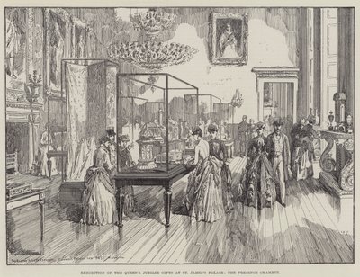 Tentoonstelling van de jubileumgeschenken van de koningin in St James